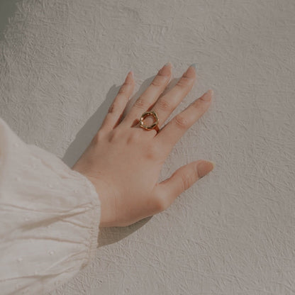 Lola Hammered Flower Ring