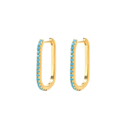 Bass Zirconia Block Hoops In US | The Solshine Jewelry Co.