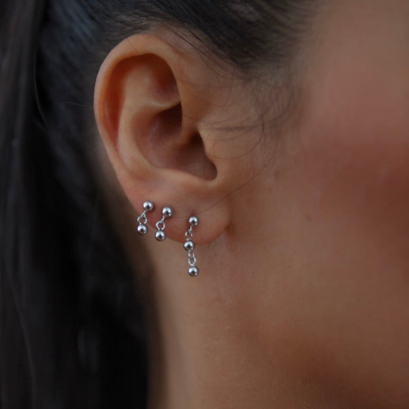 Peyton Triple Ball Stud Earring