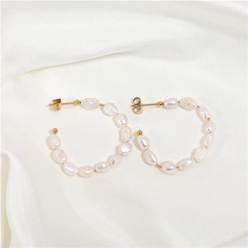 Stella Baroque Pearl Hoops