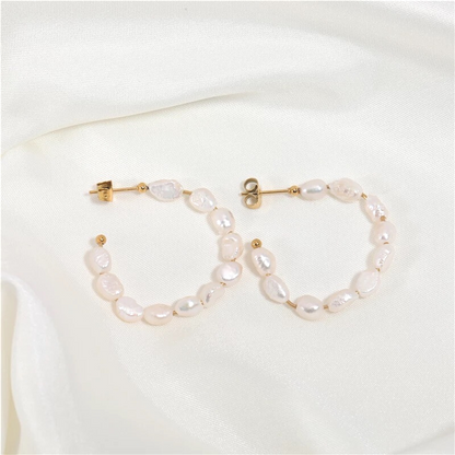 Stella Baroque Pearl Hoops