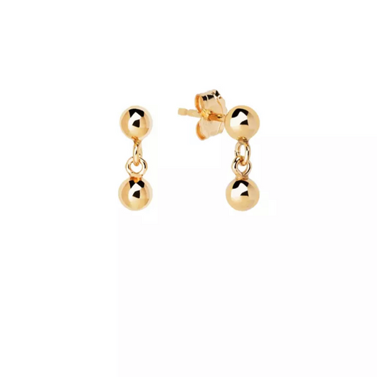 Peyton Double Ball Stud Earring | Gold