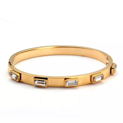 Helen Baguette Clear CZ 6mm Bangle